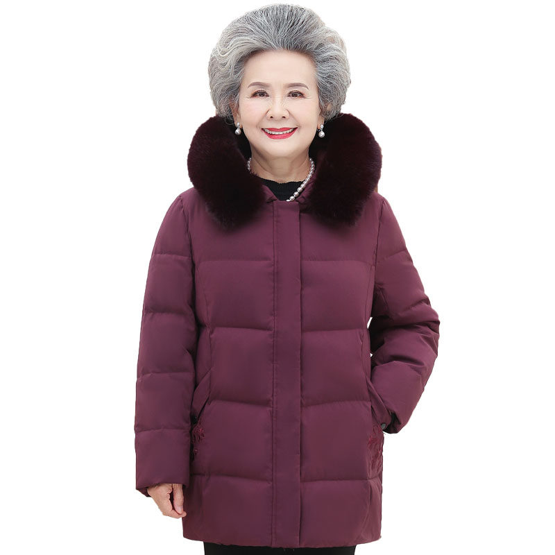 中老年女装加肥加大码奶奶羽绒服 闪闪情缘中老年女装