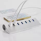 Алюминиевый алюминиевый USB3.0Hub Hub 3.0 High -Speed ​​USB Hub Semiper One тянет четыре USB3.0 Messenger