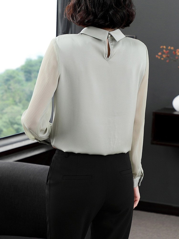 长袖女秋冬装2020年新款洋气衬衫 依源色衬衫