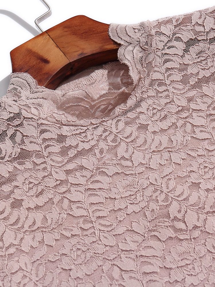 蕾丝2020秋冬新款洋气镂空潮小衫 依源色蕾丝衫/雪纺衫