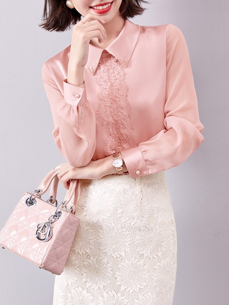 长袖女秋冬装2020年新款洋气衬衫 依源色衬衫