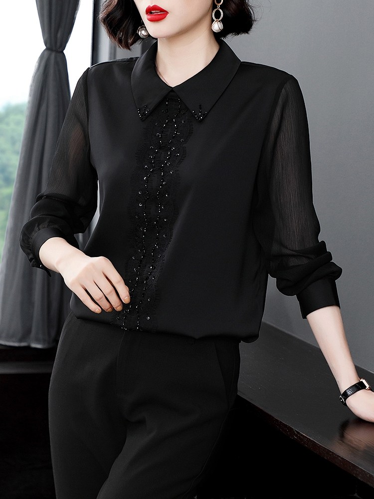 长袖女秋冬装2020年新款洋气衬衫 依源色衬衫