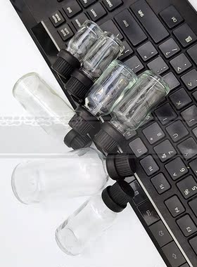【包邮】3个批透明精油瓶护发精油分装滴塞大头盖螺口瓶原液瓶