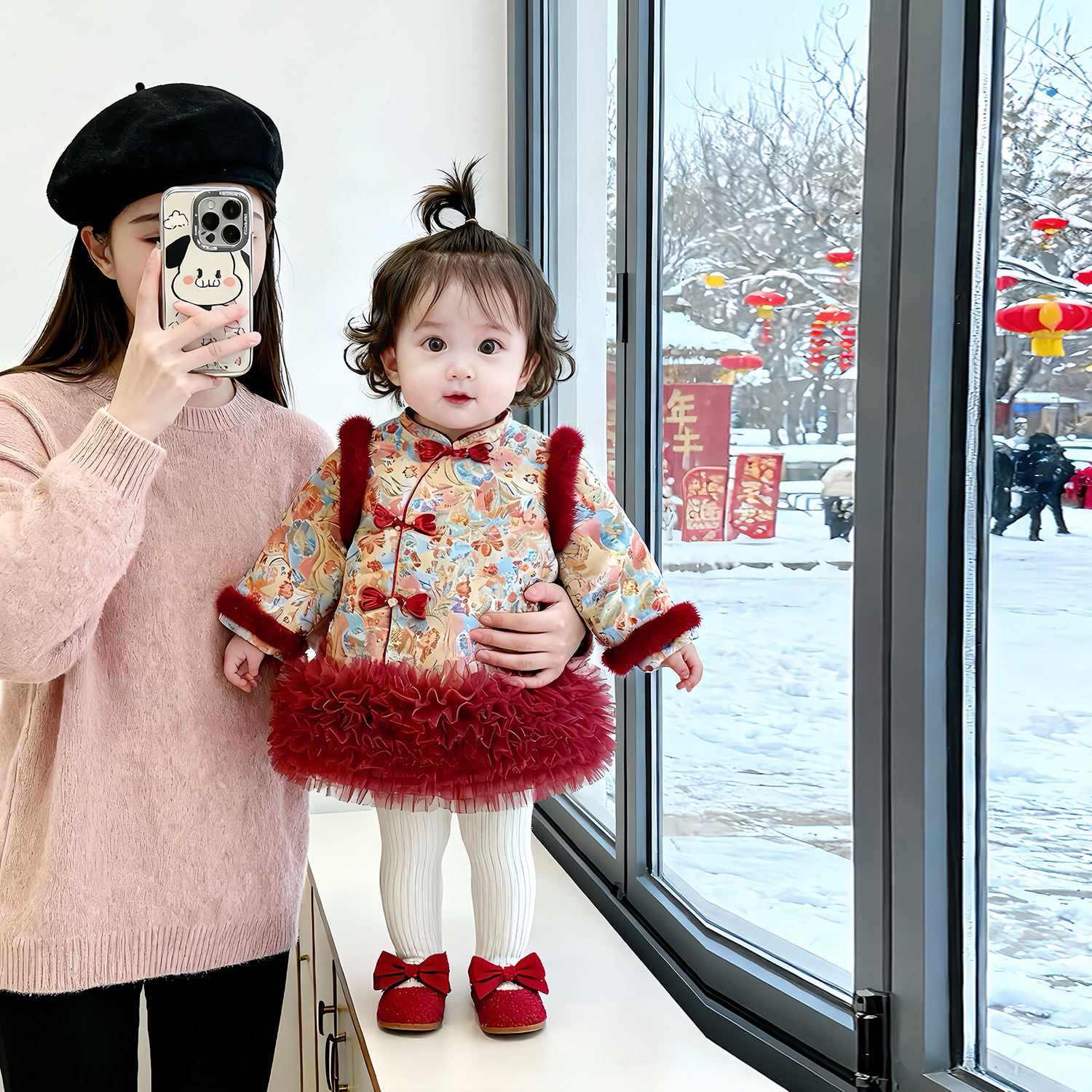 2026新款婴儿拜年服新中式国风裙子过年女童新年衣服宝宝连衣裙红,淘宝优惠券,粉丝福利购,淘宝优惠卷