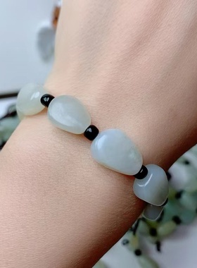 天然和田玉随形手链女款伸缩活口手链