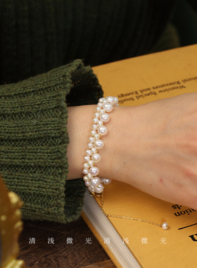 清浅微光法式复古珍珠手链