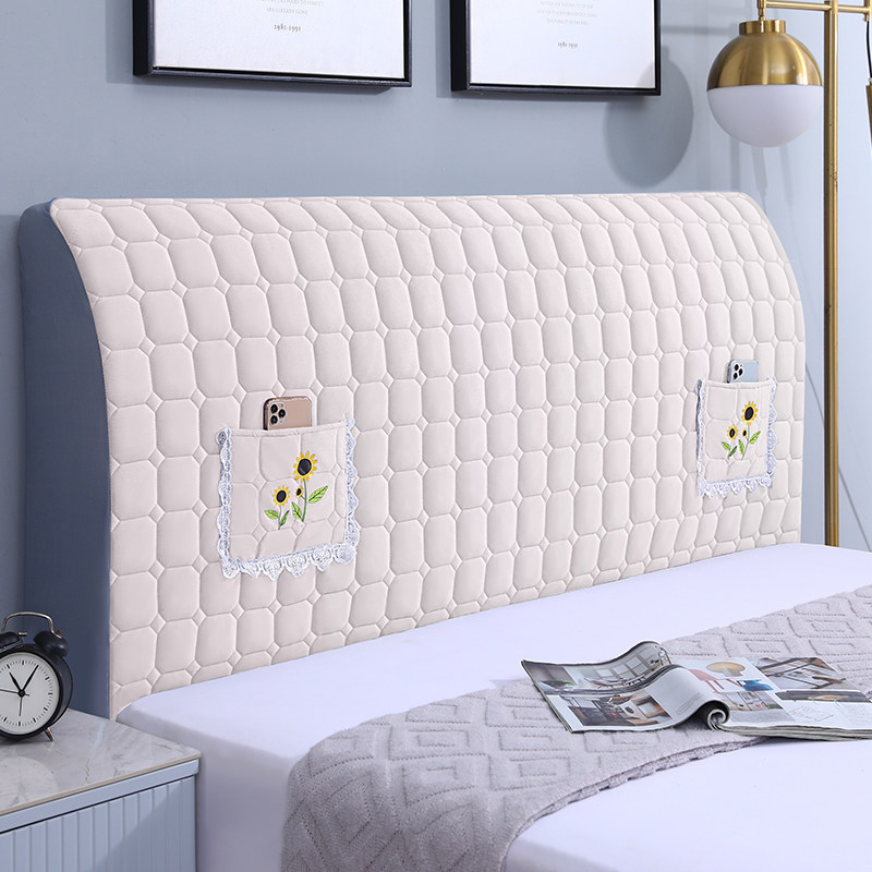 新款加厚欧式实木床头罩布艺防撞防尘简约床头套罩四季通用可拆洗,淘宝优惠券,粉丝福利购,淘宝优惠卷