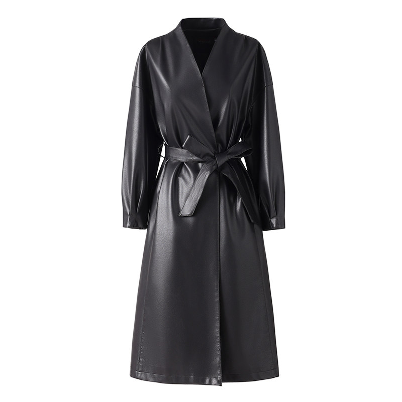 绵羊皮外套女中长款系带修身气质海宁真皮2025新款高级感皮衣风衣,淘宝优惠券,粉丝福利购,淘宝优惠卷