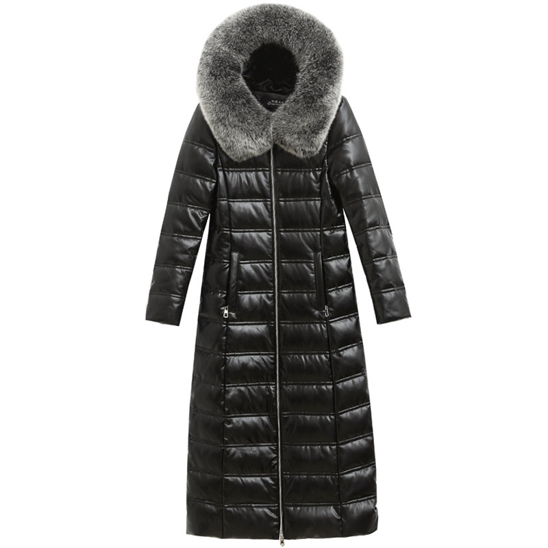 海宁真皮皮衣羽绒服女中长款2025新款狐狸毛领绵羊皮皮草过膝外套,淘宝优惠券,粉丝福利购,淘宝优惠卷
