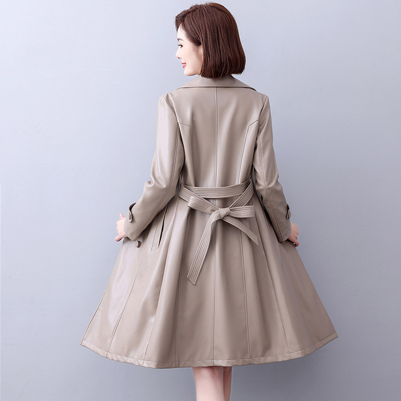 海宁真皮皮衣女2025新中长款绵羊皮修身气质风衣高端显瘦真皮外套,淘宝优惠券,粉丝福利购,淘宝优惠卷