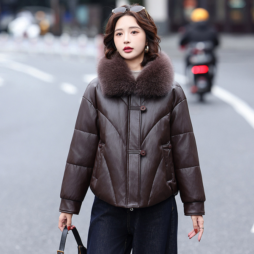 2025冬季新款真皮羽绒服女短款外套宽松显瘦狐狸毛领海宁时尚皮衣,淘宝优惠券,粉丝福利购,淘宝优惠卷