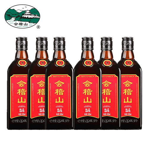 会稽山纯正五年绍兴黄酒陈酿5年加饭酒官方正宗花雕酒500ml*6瓶装 - 图0