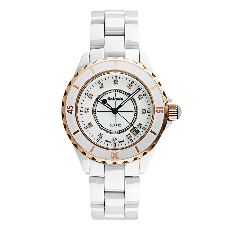 卡瑞达正品韩版陶瓷女大表盘时装表 卡瑞达金荣盈国产腕表