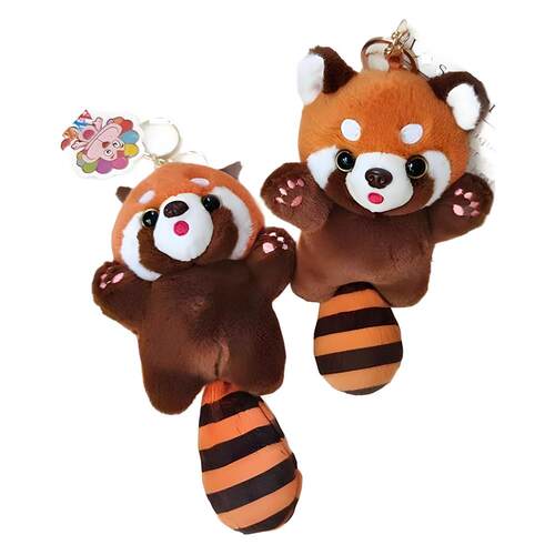 小熊猫挂件正版毛绒玩具公仔玩偶红浣熊书包挂饰成都基地同款 - 图3