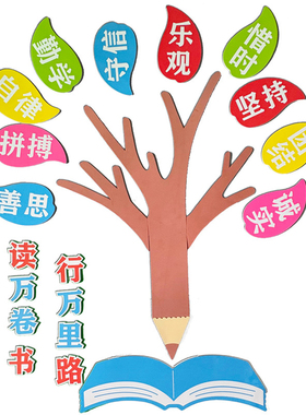 读万卷书行万里路立体装饰墙贴画