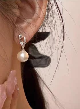 韩国水滴珍珠耳扣耳钉小众2023新款气质网红耳环轻奢高级耳饰