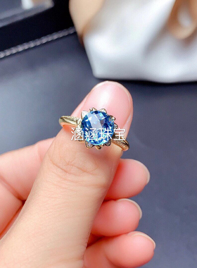 银饰品圆形玉石日韩风戒指空托