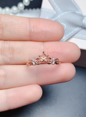 s925银戒指空托方形3*3mm精美时尚diy饰品 戒圈可调节