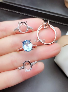 s925椭圆形女款银戒指