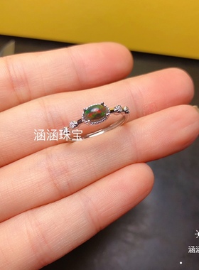 银饰品椭圆形石榴石百搭戒指空托