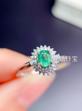 银饰品椭圆形蓝宝石戒指空托