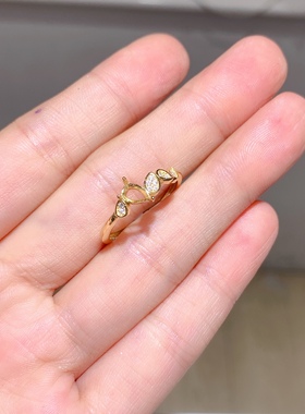 s925银饰品戒指空托水滴形4*6mm代镶月光石 托帕石 红宝石 日韩J