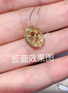 s925银吊坠空托镀黄金色椭圆形6*8mm可编绳包镶款 时尚百搭清新 J