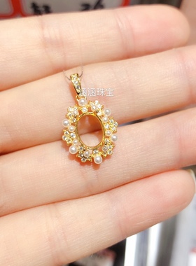 s925银饰品戒指吊坠珍珠款晶石