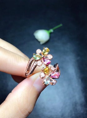 925银电镀白金活圈水滴戒指空托