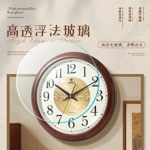 欧式实木挂钟现代简约复古静音钟表客厅时钟中式木质创意美式挂表 - 图3
