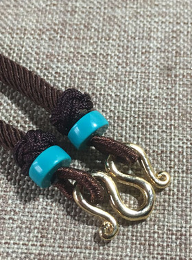 绿松石挂绳手工小叶紫檀佛牌链子