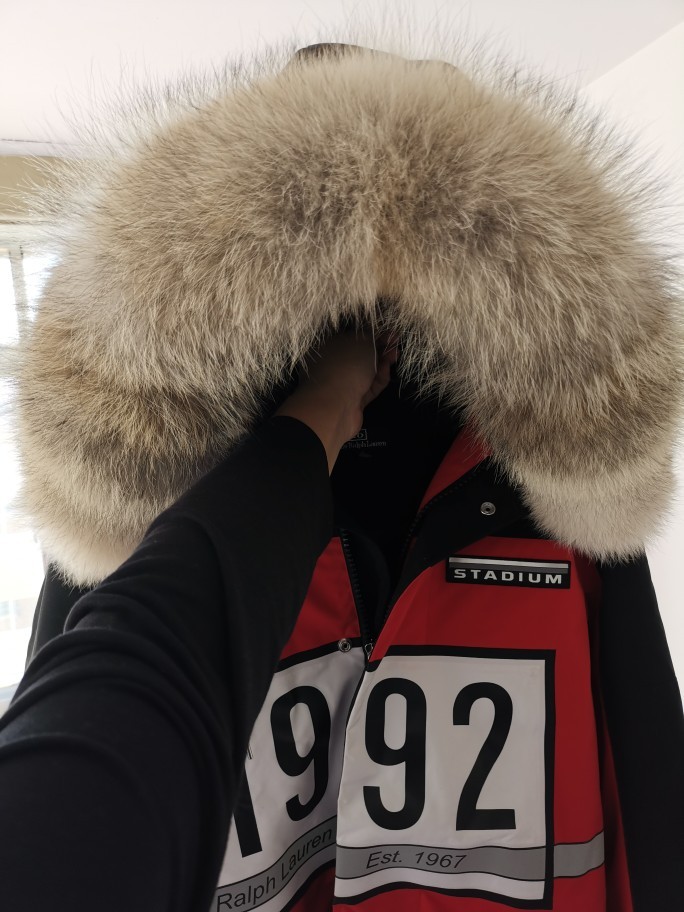 定做大鹅毛领单卖加拿大羽绒服真皮草领子男女郊狼夹克大毛领单买 - 图1