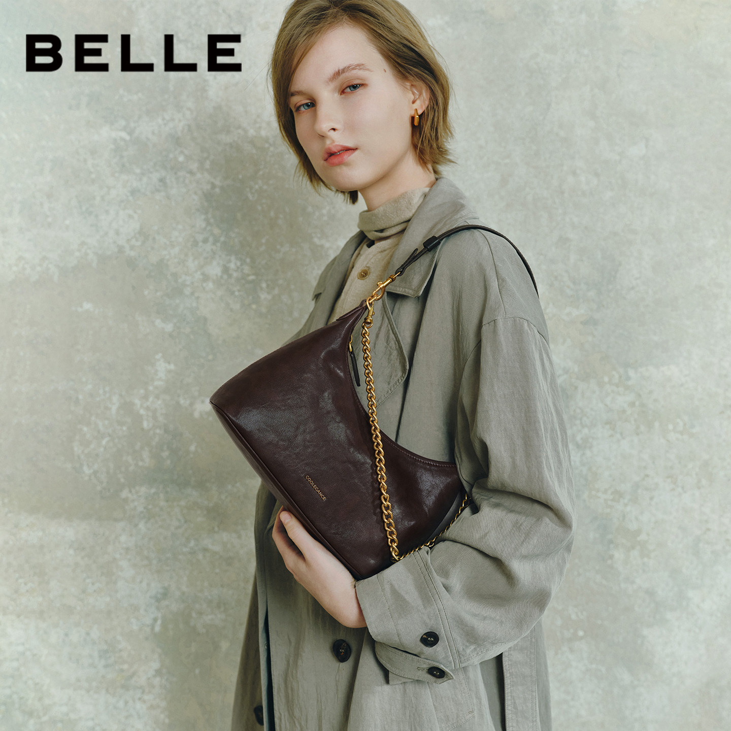 百丽包包女25新款通勤海鸥老花单肩斜挎轻便旅行hobo腋下包X7424,淘宝优惠券,粉丝福利购,淘宝优惠卷