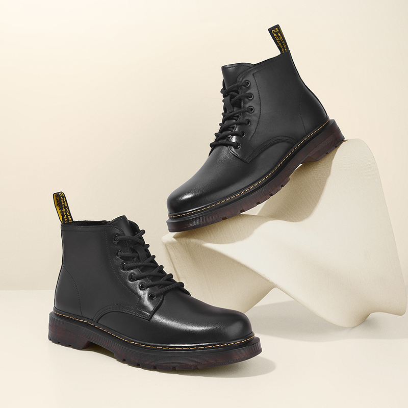 百丽黑色百搭款马丁靴男款冬男鞋 百丽马丁靴
