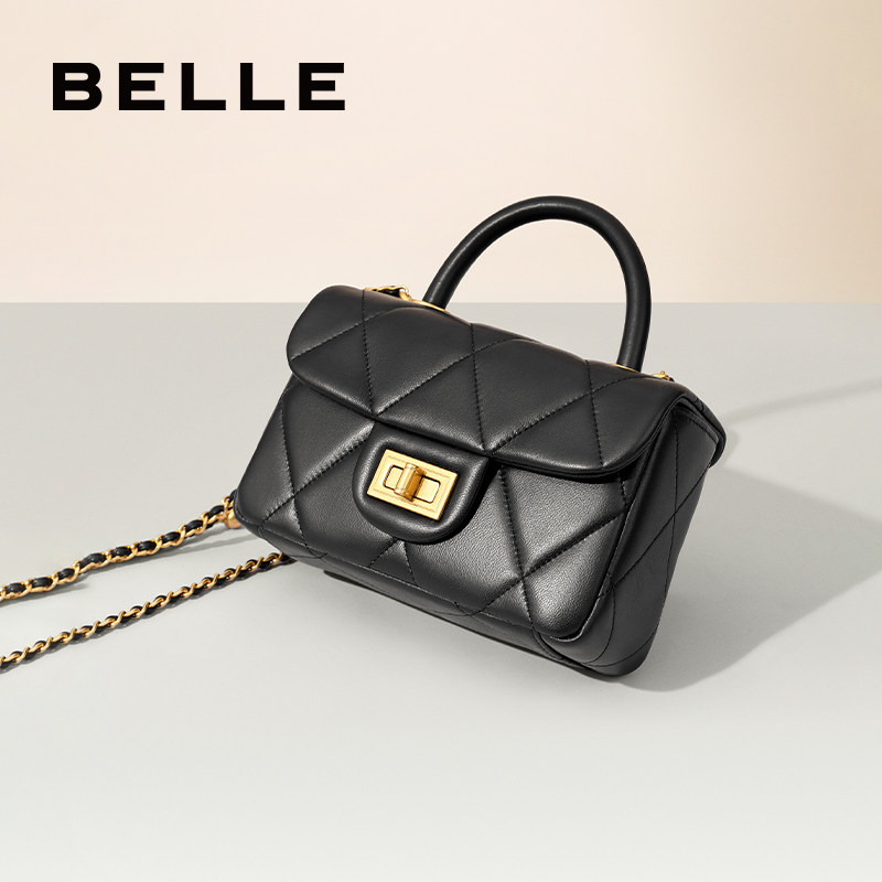 百丽包包女冬季新含羊皮小香风盒子单肩斜挎手提小方X7098DX4,淘宝优惠券,粉丝福利购,淘宝优惠卷