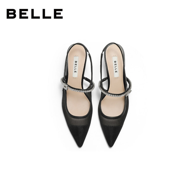 Belle comfortable see-through mesh toe-cap sandals for women 2026 Xia Xin shopping mall same style elegant high-heeled sandals 3J438BH6