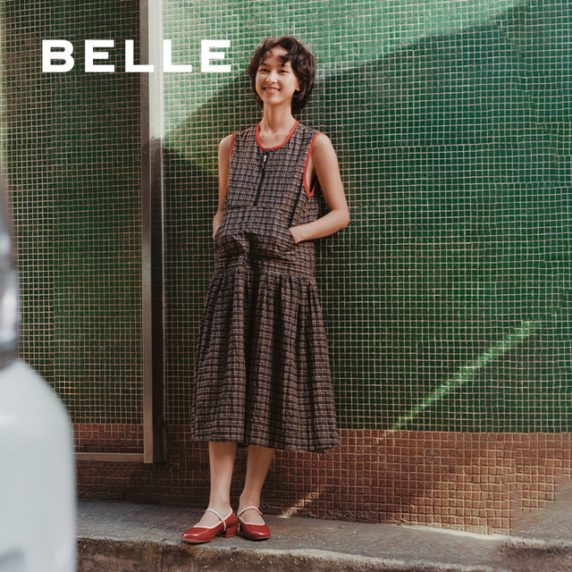 Belle women's shoes thick heel red Mary Jane shoes