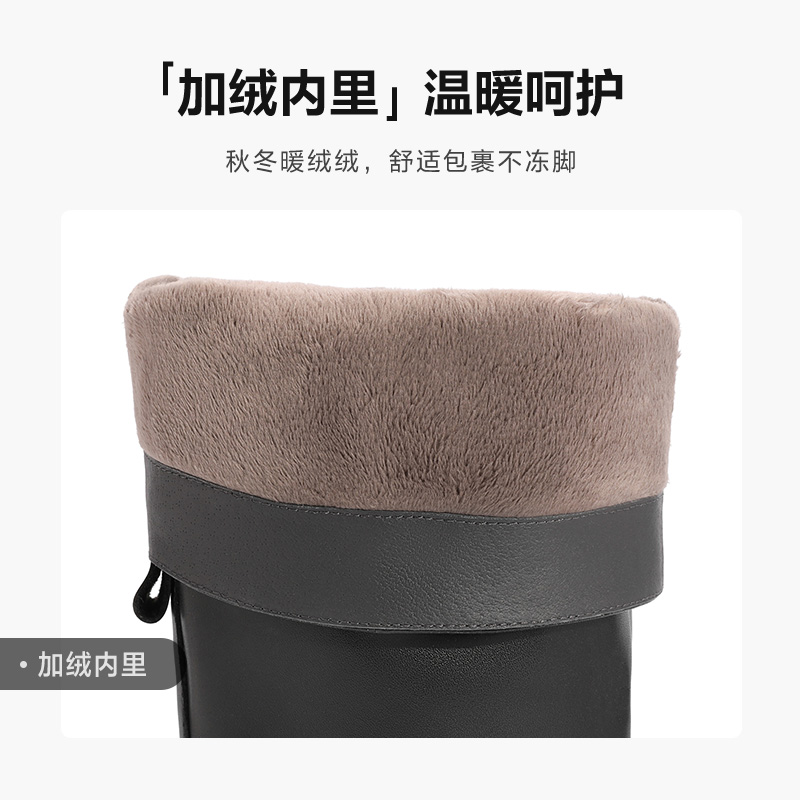 百丽厚底高长靴冬季新款真皮加绒保暖瘦瘦靴骑士长筒靴女B9L1DDG4
