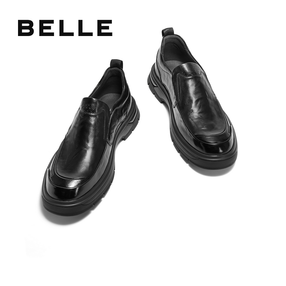 百丽男鞋商务鞋男冬新商场同款牛皮革爸爸鞋休闲皮鞋8ND02DM4 - 图1