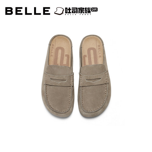 百丽海鸥吐司鞋女26秋新厚底增高复古舒适包头拖鞋B3173CH6 - 图1
