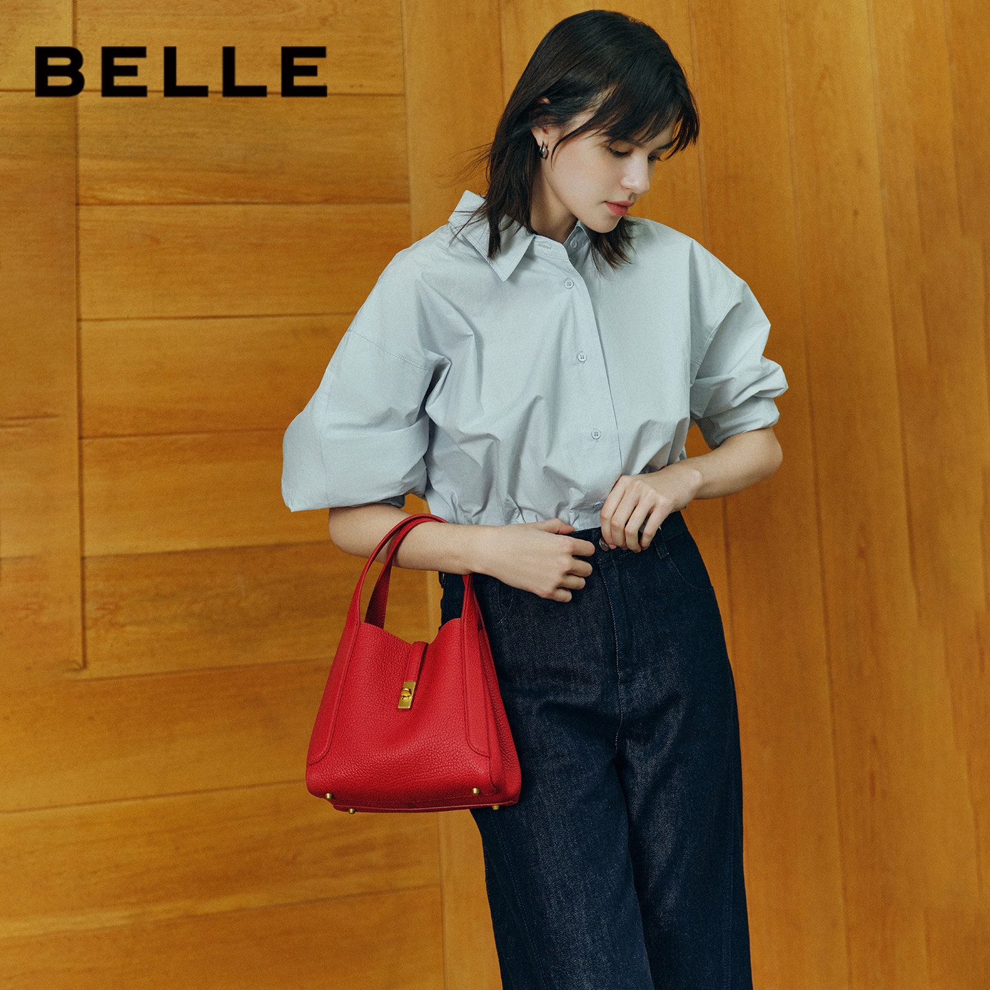 马年系列百丽包包女商场同款红色婚包菜篮子斜跨手提包BL878AX6,淘宝优惠券,粉丝福利购,淘宝优惠卷