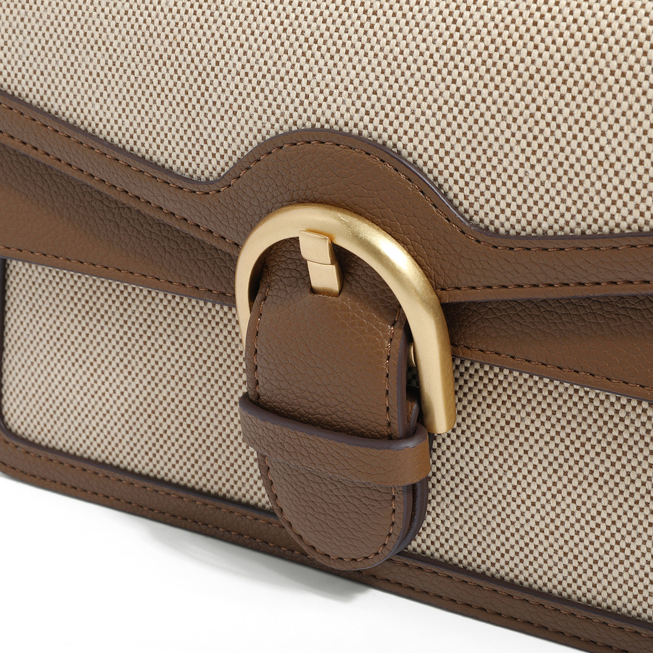 百丽小方包2022棕色小众轻奢单肩包 百丽女士包袋