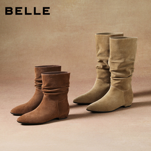 争气同款百丽荒野来信女靴复古美拉德