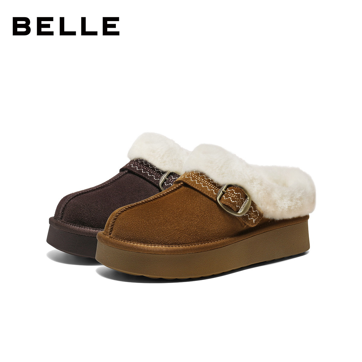 百丽保暖毛毛棉拖鞋女冬季新款雪地靴可外穿勃肯鞋F3D1DDH5,淘宝优惠券,粉丝福利购,淘宝优惠卷