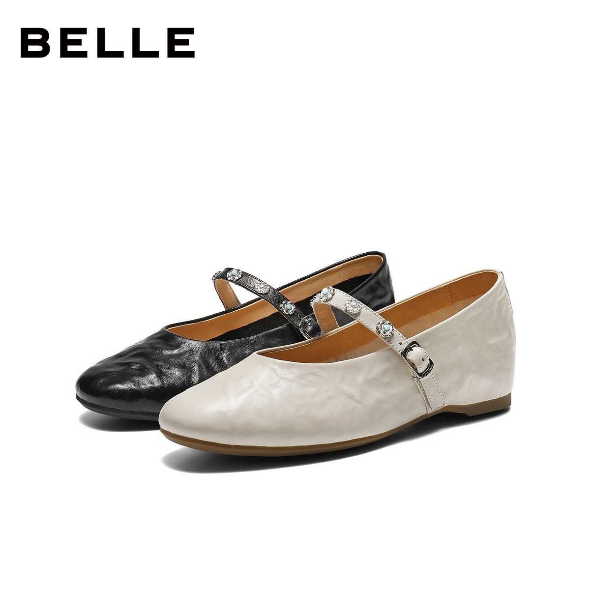 百丽复古羊皮内增高玛丽珍鞋女2026春季新款软底浅口单鞋子F1F1DA,淘宝优惠券,粉丝福利购,淘宝优惠卷