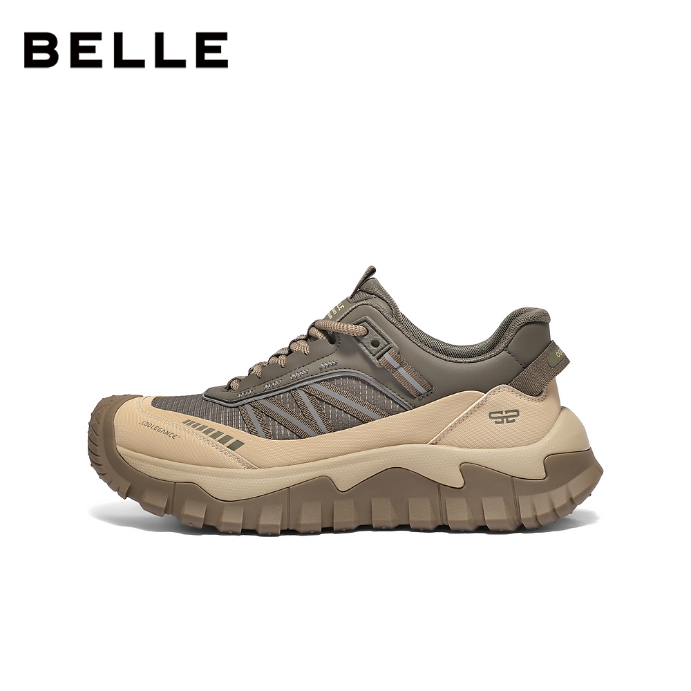 百丽男鞋厚底增高休闲运动鞋男士25冬新款户外登山健步鞋8XK01DM5 - 图0