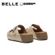 Zhang Jingyi's same Belle women's shoes Shengqiao Toast Shoes 2nd generation thick-soled Birkenstock slippers new cowhide outer slippers pre-order