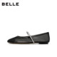 Belle holiday style fishnet yarn Mary Jane shoes for women 2026 summer new ballet soft sole shoes BEH05BQ6