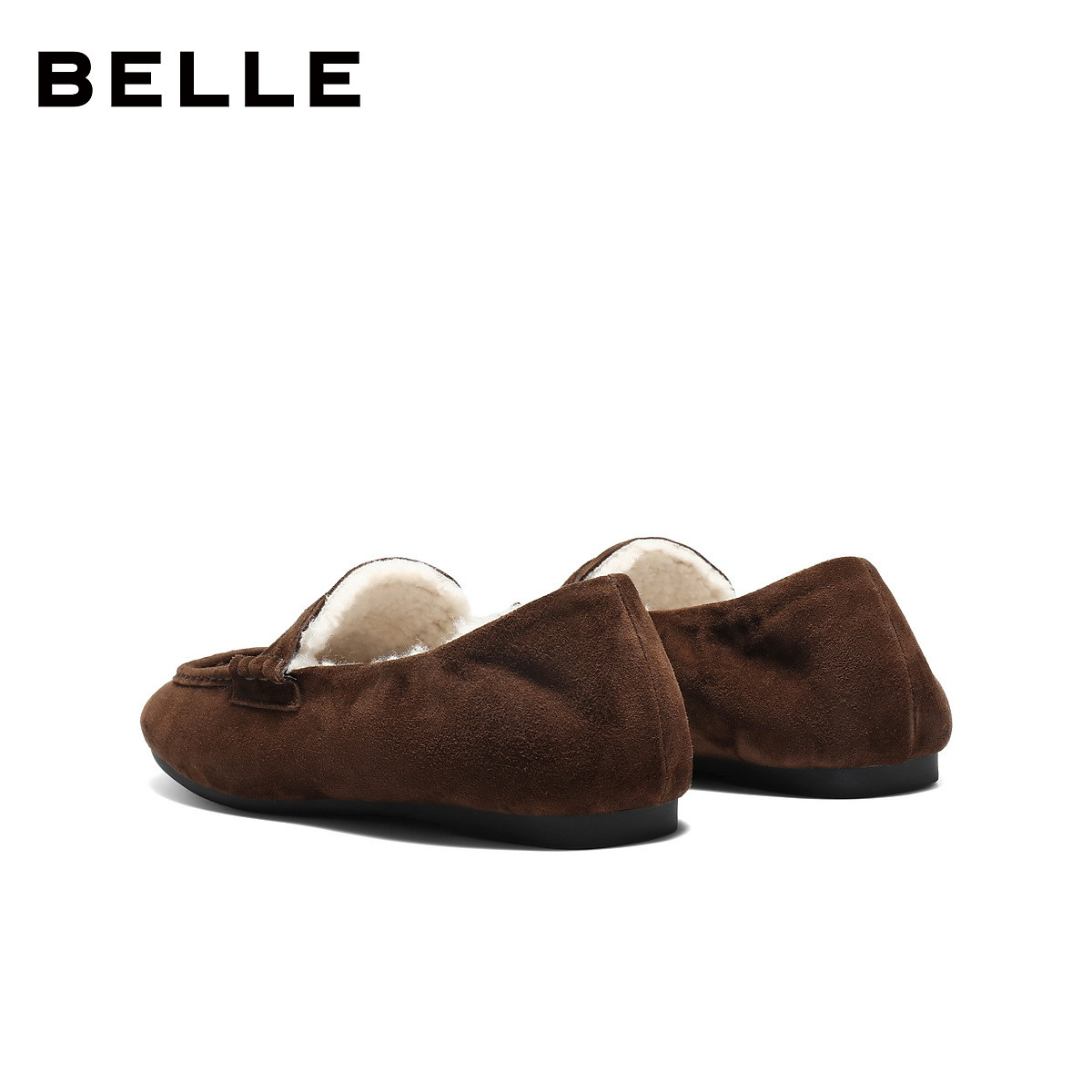 百丽肉桂卷复古乐福棉鞋女2026新款加绒毛毛雪地靴单鞋B3019AM6,淘宝优惠券,粉丝福利购,淘宝优惠卷