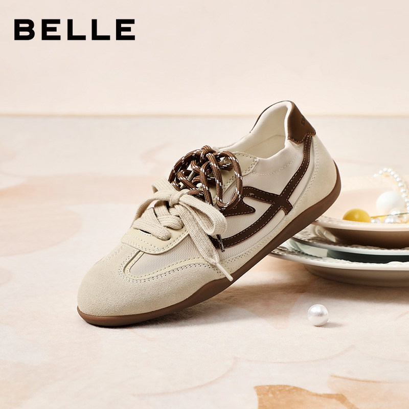 百丽软心糖薄底德训鞋双鞋带赛车鞋新款运动风休闲板鞋B2983AM6预,淘宝优惠券,粉丝福利购,淘宝优惠卷